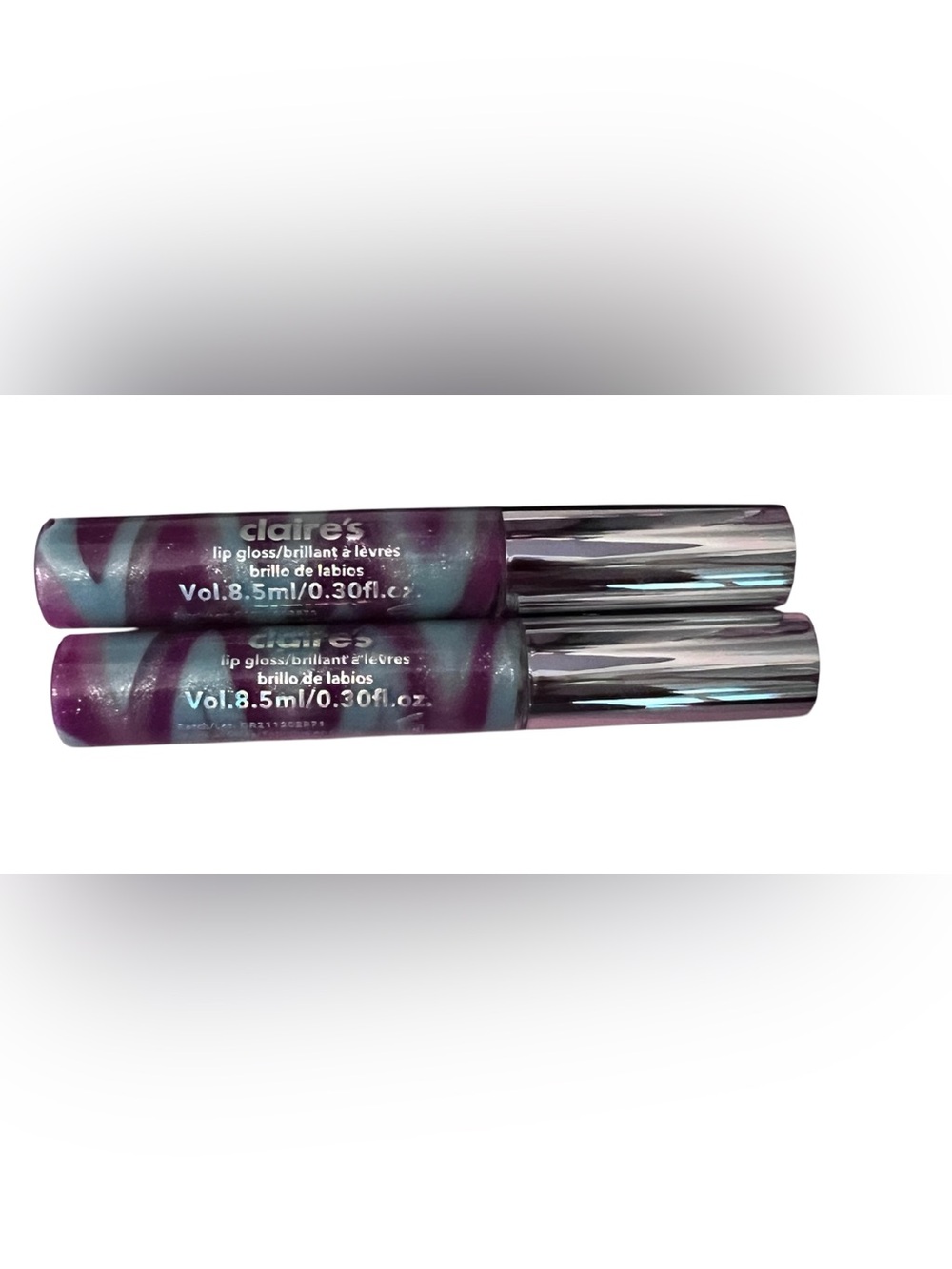 Claire’s Cotton Candy Flavored Lip Gloss Lot of 2 Shimmer Gloss 8.5ml